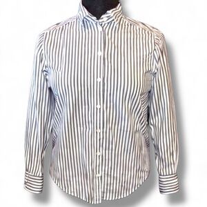 BANANA REPUBLIC Women's Medium Button-Up Shirt Grey / White